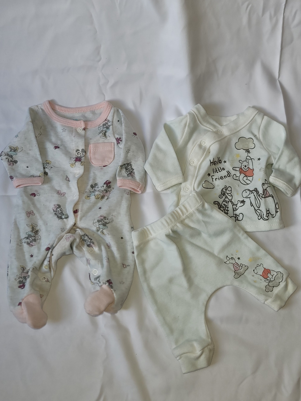 Disney Cream and Pink Baby Footie and Two-Piece Set